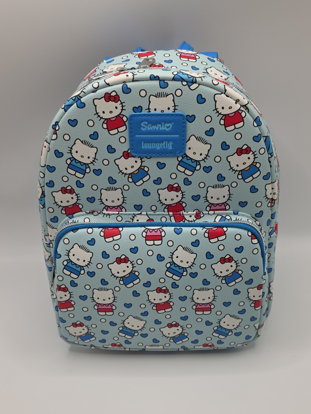 Loungefly Light Blue Hello Kitty Mini Backpack with Hearts